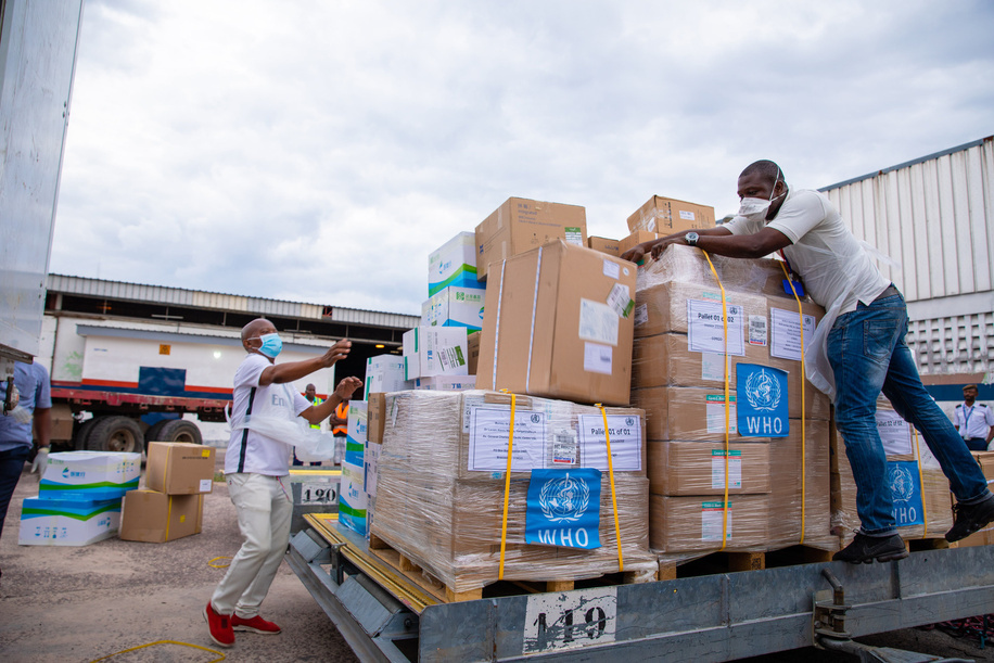 The UN Solidarity Flight lands at the Maya Maya International Airport in Brazzaville with COVID-19 medical supplies - including protective personal equipment, thermometers and respirators - transported by the UN Solidarity Flight on April 18 2020.